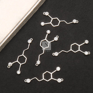 5PC Dopamine Molecule Pendant | Chemistry Necklace | Science Necklace | Silver Molecule Necklace
