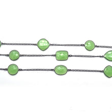 Load image into Gallery viewer, Green chalcedony 15mm Mix Shape Oxidized Wholesale Connector Rosary Chain
