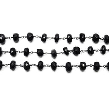 Load image into Gallery viewer, Black Spinel Faceted Large Beads 7-8mm Oxidized Rosary Chain
