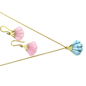 5PC Sea Shell Shape Gemstone Pendant | Precious and Semi Precious Birtstones connector | Gold Electroplated Gemstone Necklace | Diy Jewelry | Labradorite Stone jewelry Supply