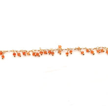 Load image into Gallery viewer, Carnelian &amp; Crystal Cluster Rosary Chain 2.5-3mm Faceted Gold Plated Dangle Rosary 5FT
