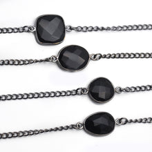 Load image into Gallery viewer, Black Onyx 10-15mm Mix Shape Oxidized Wholesale Connector Rosary Chain
