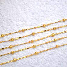 Load image into Gallery viewer, 5ft Gold Bead Chain 3-3.5mm | Dainty Gold Ball Satellite Chain | Gift For Her | Gold Ball Chain Necklace | Bead Finding Chain
