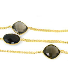 Load image into Gallery viewer, Smoky Topaz 15mm Mix Shape Gold Plated Wholesale Connector Rosary Chain
