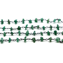 Load image into Gallery viewer, Green Aventurine  Nugget Beads Rosary 4-6mm Oxidized Rosary 5FT
