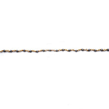 Load image into Gallery viewer, 5ft Gray Pyrite 2-2.5mm Gold Wire Wrapped Beads Rosary | Gemstone Rosary Chain | Wholesale Chain Faceted Crystal
