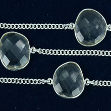 Load image into Gallery viewer, Natural Crystal 10-15mm Mix Shape Silver Plated Wholesale Connector Rosary Chain
