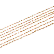 Load image into Gallery viewer, 5ft Pink Opal 2-2.5mm Gold Wire Wrapped Beads Rosary | Gemstone Rosary Chain | Wholesale Chain Faceted Crystal
