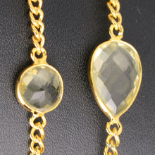 Load image into Gallery viewer, Lemon Topaz 10-15mm Mix Shape Gold Plated Wholesale Connector Rosary Chain
