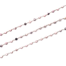 Load image into Gallery viewer, Howlite Faceted Bead Rosary Chain 3-3.5mm Silver Plated Bead Rosary 5FT
