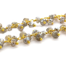 Load image into Gallery viewer, Mystique Labradorite Cluster Rosary Chain 2.5-3mm Faceted Gold Plated Dangle Rosary 5FT
