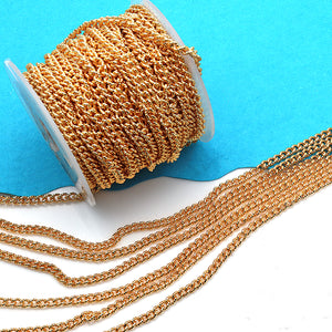 5ft Gold Rope Chains 4mm | Satellite Chain Necklace | Soldered Chain | Anklet Finding Chain | Gold Station Chain