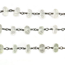 Load image into Gallery viewer, Crystal Faceted Large Beads 7-8mm Oxidized Rosary Chain
