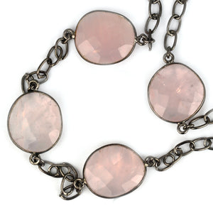 Rose Chalcedony 15mm Mix Shape Oxidized Wholesale Connector Rosary Chain