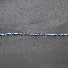Load image into Gallery viewer, 5ft Royal Blue Chalcedony 2-2.5mm Silver Wire Wrapped Beads Rosary | Gemstone Rosary Chain | Wholesale Chain Faceted Crystal
