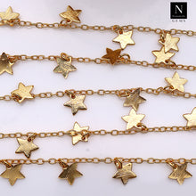 Load image into Gallery viewer, 5ft Dangle Star Station Chain 9mm | Star Necklace | Soldered Chain | Anklet Finding Chain

