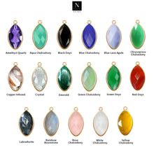 Load image into Gallery viewer, 10pc Set Marquise Birthstone Single Bail Gold Plated Bezel Link Gemstone Connectors 10x20mm
