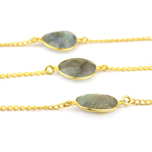 Load image into Gallery viewer, Turquoise With Labradorite 15mm Mix Shape Gold Plated Wholesale Connector Rosary Chain
