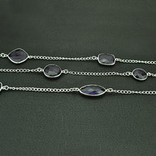 Load image into Gallery viewer, Amethyst 10-15mm Mix Shape Silver Plated Wholesale Connector Rosary Chain

