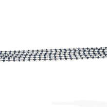 Load image into Gallery viewer, Metallic Blue Ray Pyrite Faceted Bead Rosary Chain 3-3.5mm Oxidized Bead Rosary 5FT
