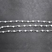 Load image into Gallery viewer, 5ft Natural Chalcedony 2-2.5mm Silver Wire Wrapped Beads Rosary | Gemstone Rosary Chain | Wholesale Chain Faceted Crystal
