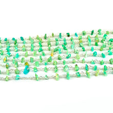 Load image into Gallery viewer, Amazonite Nugget Beads Rosary 4-6mm Silver Plated Rosary 5FT
