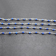 Load image into Gallery viewer, 5ft Lapis Lazuli 2-2.5mm Silver Wire Wrapped Beads Rosary | Gemstone Rosary Chain | Wholesale Chain Faceted Crystal
