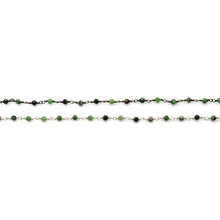 Load image into Gallery viewer, Ruby Zoisite Faceted Bead Rosary Chain 3-3.5mm Oxidized Bead Rosary 5FT
