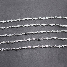 Load image into Gallery viewer, 5ft Rutilated 2-2.5mm Silver Wire Wrapped Beads Rosary | Gemstone Rosary Chain | Wholesale Chain Faceted Crystal
