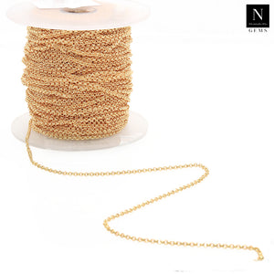 5ft Link Station Chain 2mm | Gold Necklace | Graduated Link Necklace | Finding Chain