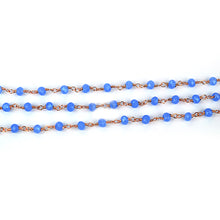 Load image into Gallery viewer, 5ft Light Lavender 3-3.5mm Rose Gold Wire Wrapped Beads Rosary | Gemstone Rosary Chain | Wholesale Chain Faceted Crystal
