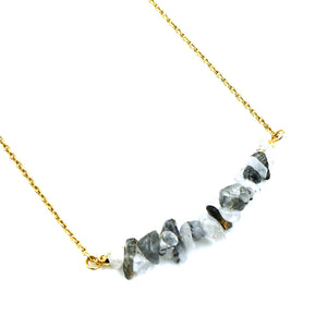 5PC Uncut Gemstone Beads Pendant | Free Form Necklace Pendant | Gold Plated Bar Women Pendant Necklace