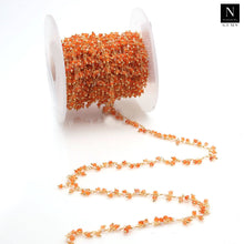Load image into Gallery viewer, Carnelian &amp; Crystal Cluster Rosary Chain 2.5-3mm Faceted Gold Plated Dangle Rosary 5FT
