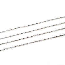 Load image into Gallery viewer, Rainbow Moonstone Faceted Bead Rosary Chain 3-3.5mm Oxidized Bead Rosary 5FT
