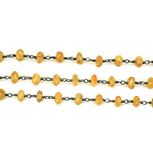 Load image into Gallery viewer, Yellow Sapphhire Faceted Large Beads 5-6mm Oxidized Rosary Chain
