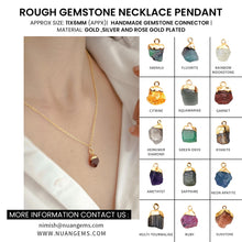 Load image into Gallery viewer, 5PC Rough Gemstone Pendant | Free Form Gold Plated Birthstone Necklace | Pendants Necklace for Woman
