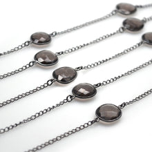 Load image into Gallery viewer, Smoky Topaz 10-15mm Mix Shape Oxidized Wholesale Connector Rosary Chain
