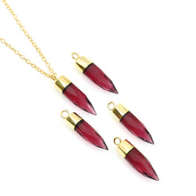 Load image into Gallery viewer, 5PC Bullet Shape Natural Gemstone Pendant | Gold Plated Wholesale Gemstone Beads | Faceted Bullet Shape Pendant Necklace | Chain Pendants
