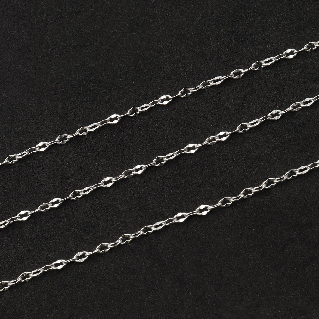 5ft Link Chain 5x4mm | Silver Oval Curb Necklace | Graduated Link Necklace | Paperclip & Curb Chain | Finding Chain