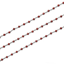 Load image into Gallery viewer, Brown Sunstone Faceted Bead Rosary Chain 3-3.5mm Oxidized Bead Rosary 5FT
