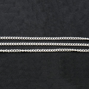 5ft Gourmette Chain | Silver Oval Curb Necklace | Graduated Link Necklace | Paperclip & Curb Chain