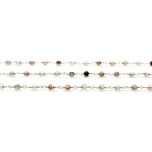 Load image into Gallery viewer, Shaded Strawberry Quartz Faceted Bead Rosary Chain 3-3.5mm Silver Plated Bead Rosary 5FT
