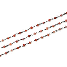 Load image into Gallery viewer, Brown Rutile Faceted Bead Rosary Chain 3-3.5mm Oxidized Bead Rosary 5FT
