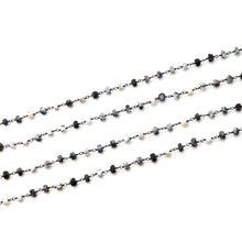 Load image into Gallery viewer, Dendrite Opal Faceted Large Beads 5-6mm Oxidized Rosary Chain
