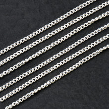Load image into Gallery viewer, 5ft Gourmette Chain | Silver Oval Curb Necklace | Graduated Link Necklace | Paperclip &amp; Curb Chain
