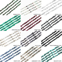 Load image into Gallery viewer, Set Of 5 Strands Gemstone Chip Beads, Bead Necklace, Free Form Nugget Chips, Gemstone Chips, Long Bead Strand 36&quot; Strand
