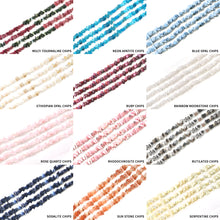 Load image into Gallery viewer, Set Of 5 Strands Gemstone Chip Beads, Bead Necklace, Free Form Nugget Chips, Gemstone Chips, Long Bead Strand 36&quot; Strand
