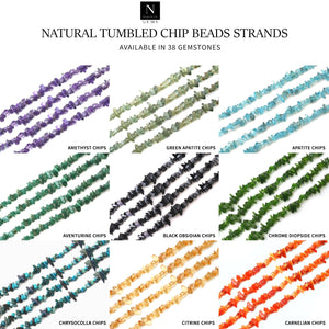 Set Of 5 Strands Gemstone Chip Beads, Bead Necklace, Free Form Nugget Chips, Gemstone Chips, Long Bead Strand 36" Strand