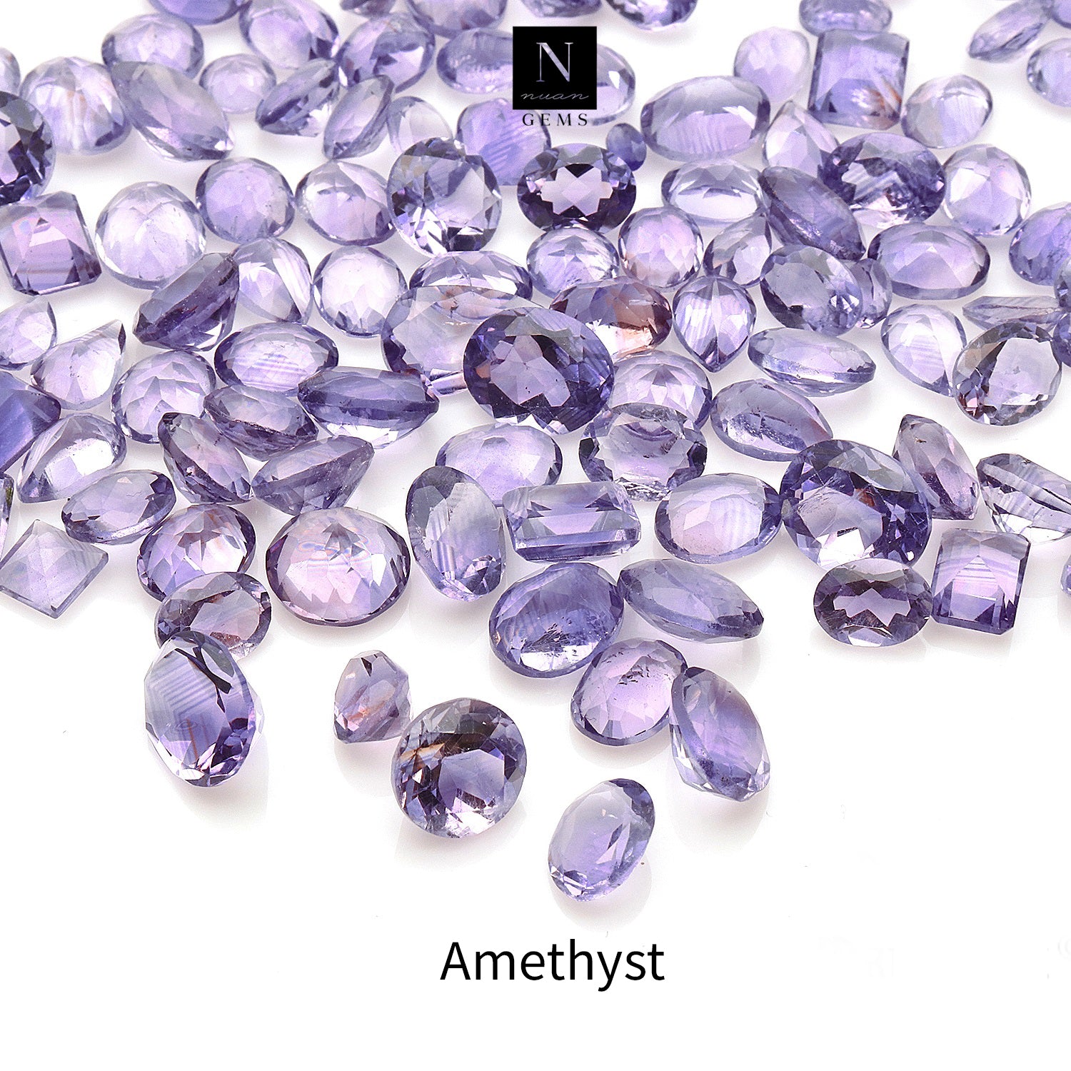 50CT Amethyst Faceted Loose Gemstones –