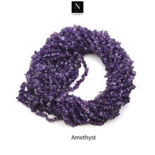 Load image into Gallery viewer, 5 Strands Amethyst Gemstone Chip beads | Bead Necklace | Free Form Nugget Chips | Gemstone Chips | Long Bead Strand
